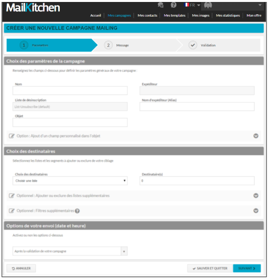 Mailkitchen - 3 step to create an email campaign