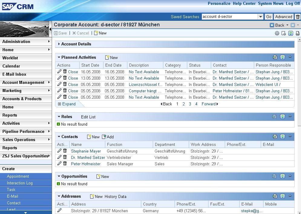 SAP CRM - Capture d'écran 3