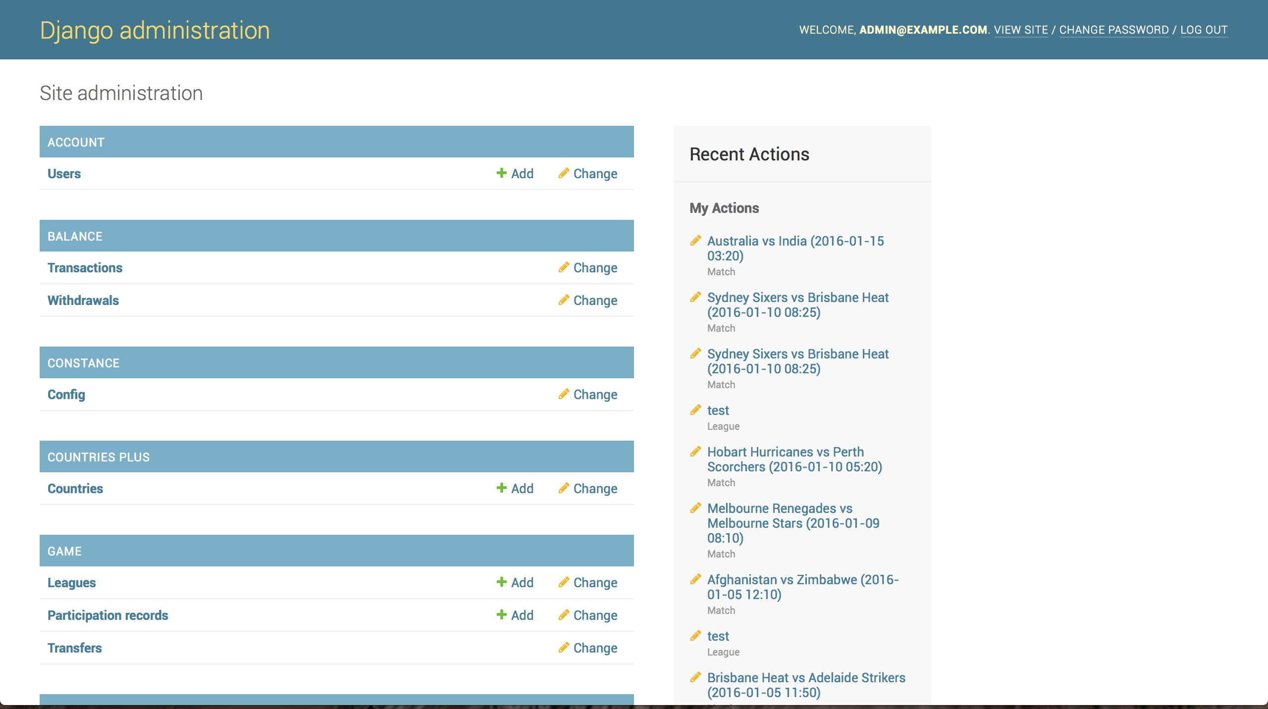 Django - Page d'administration de Django