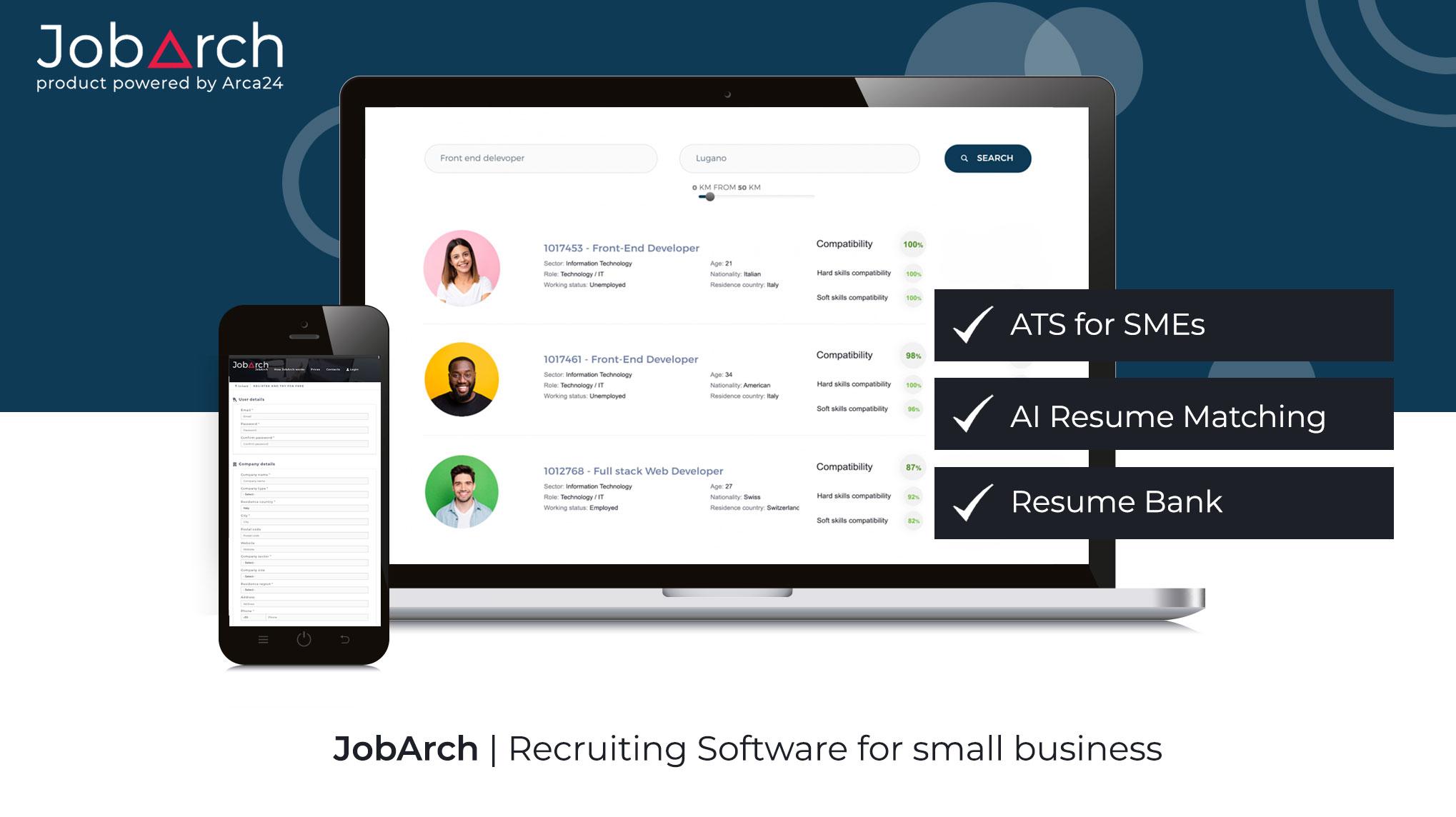 JobArch - An easy-to-use Applicant Tracking System. Fast and efficient recruitment and selection of candidates.