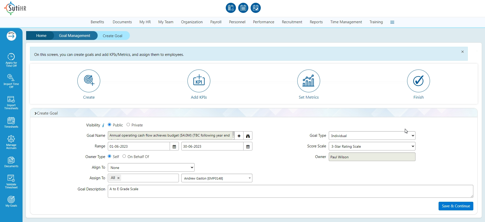 SutiHR - Goal Management