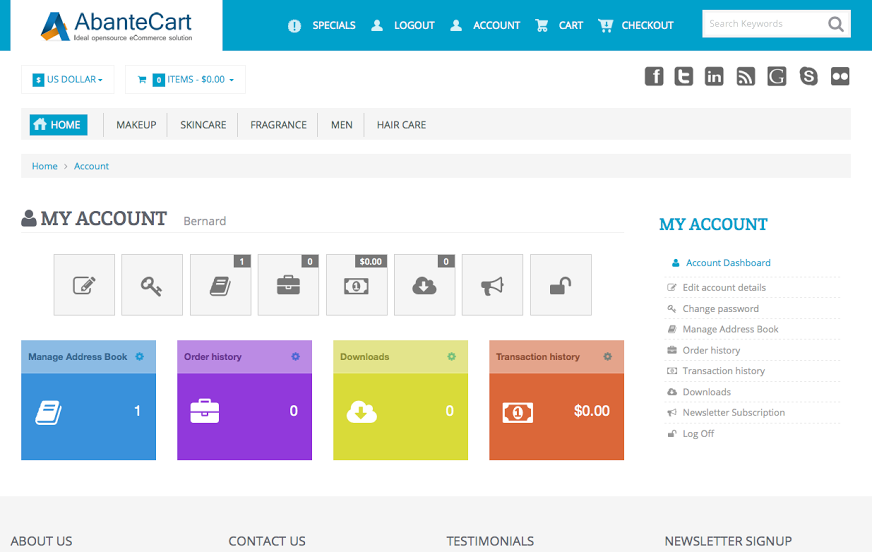 AbanteCart - AbanteCart de pantalla-4