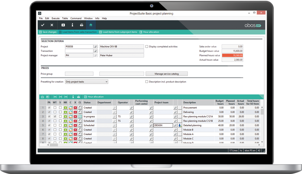 abas ERP - Capture d'écran 1