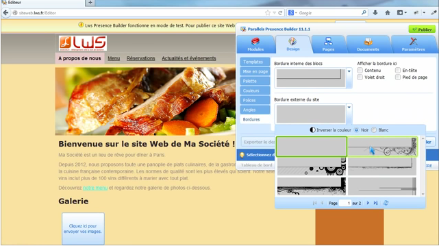 LWS - LWS: Modèles de sites web, Editeur de pages (glisser/déposer), Lecteur vidéo