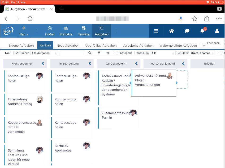 TecArt - TecArt CRM Pro Aufgabenansicht