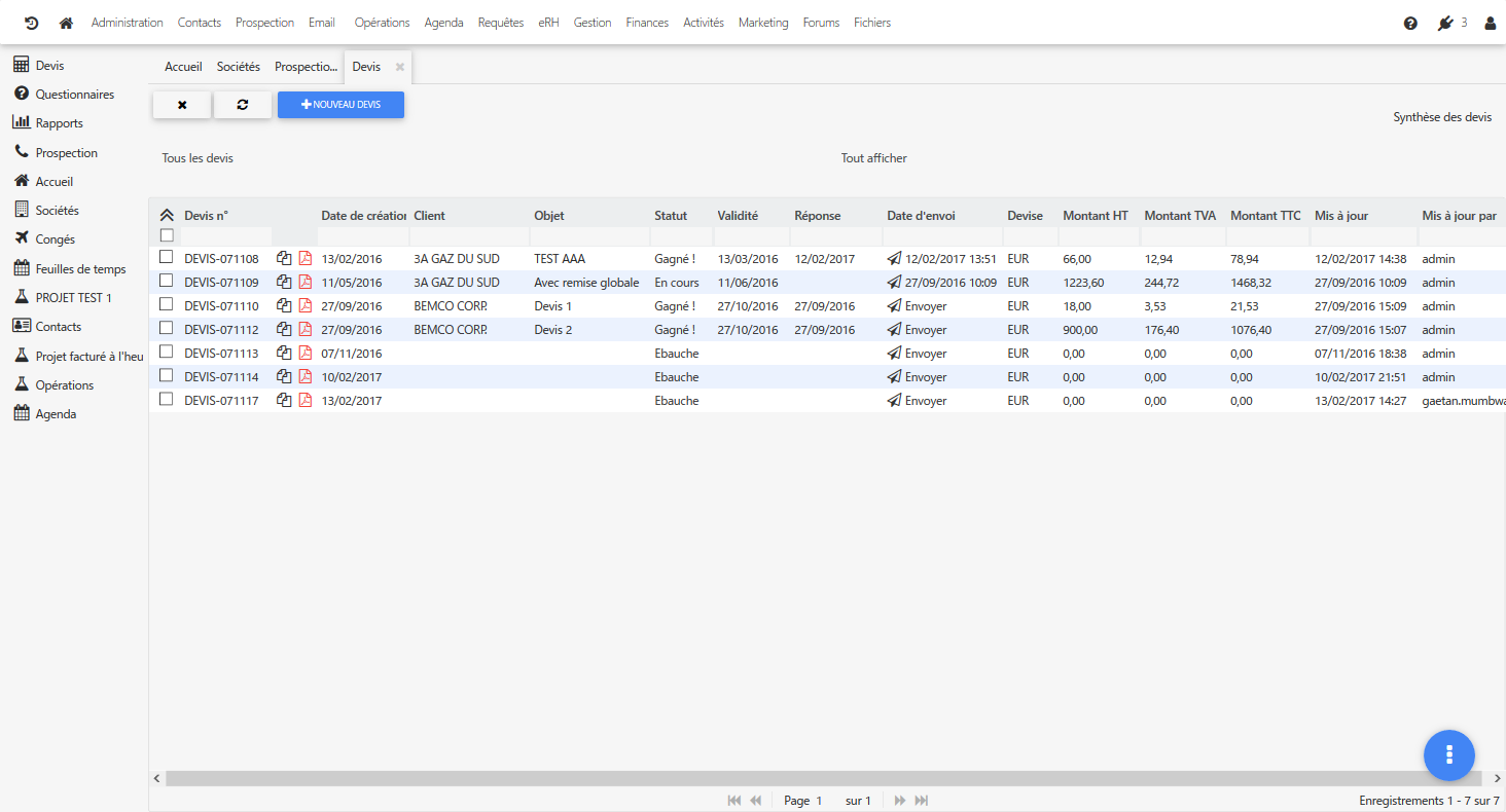 Oryanoo CRM - Summary of estimate