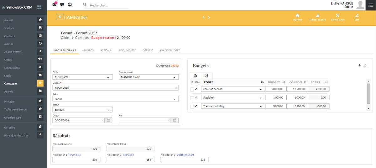 YellowBox CRM - Optimisez vos campagnes marketing