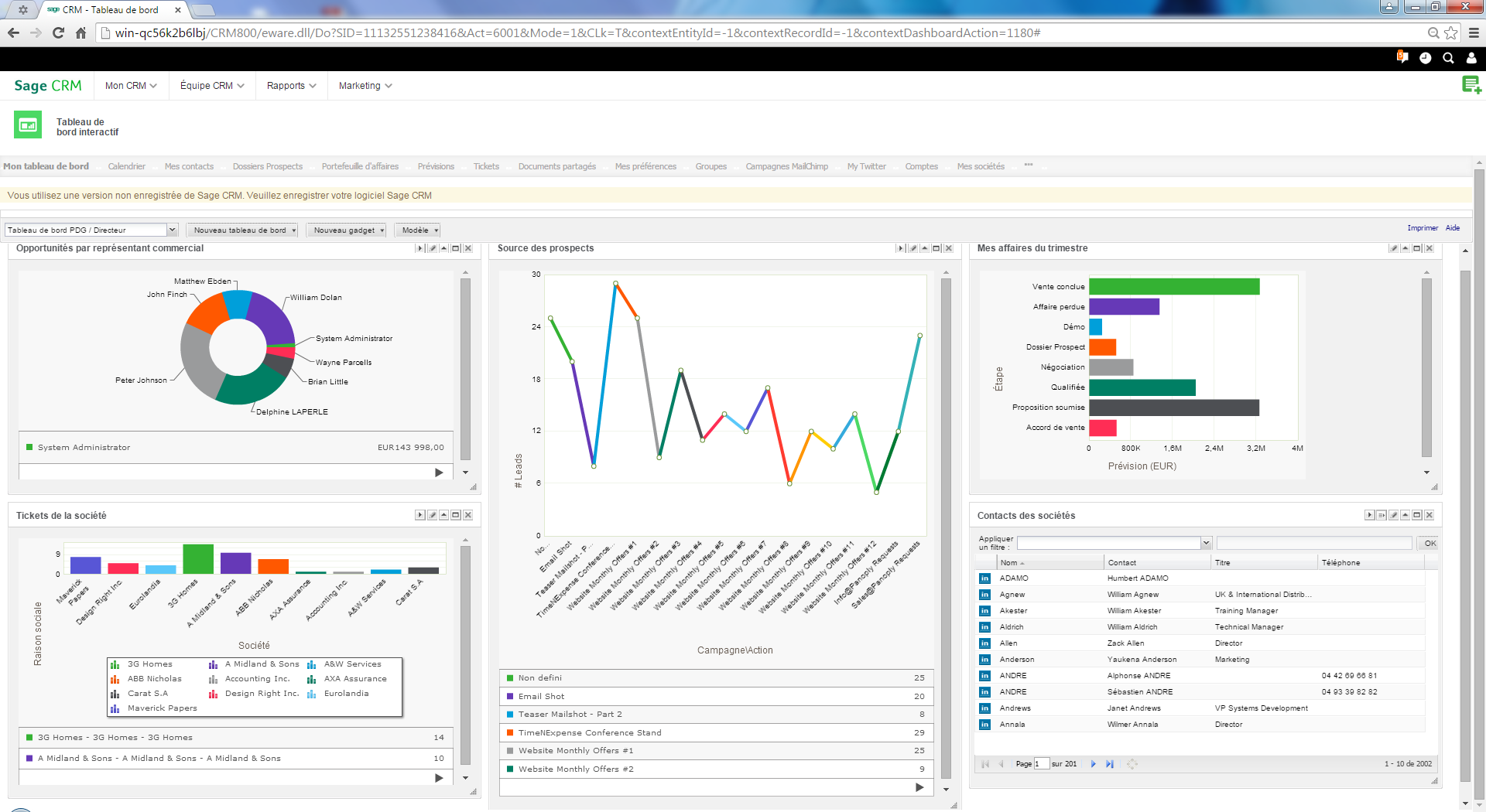 Sage CRM - CRM: duplicare i dati, il targeting della popolazione, la storia e monitoraggio eventi