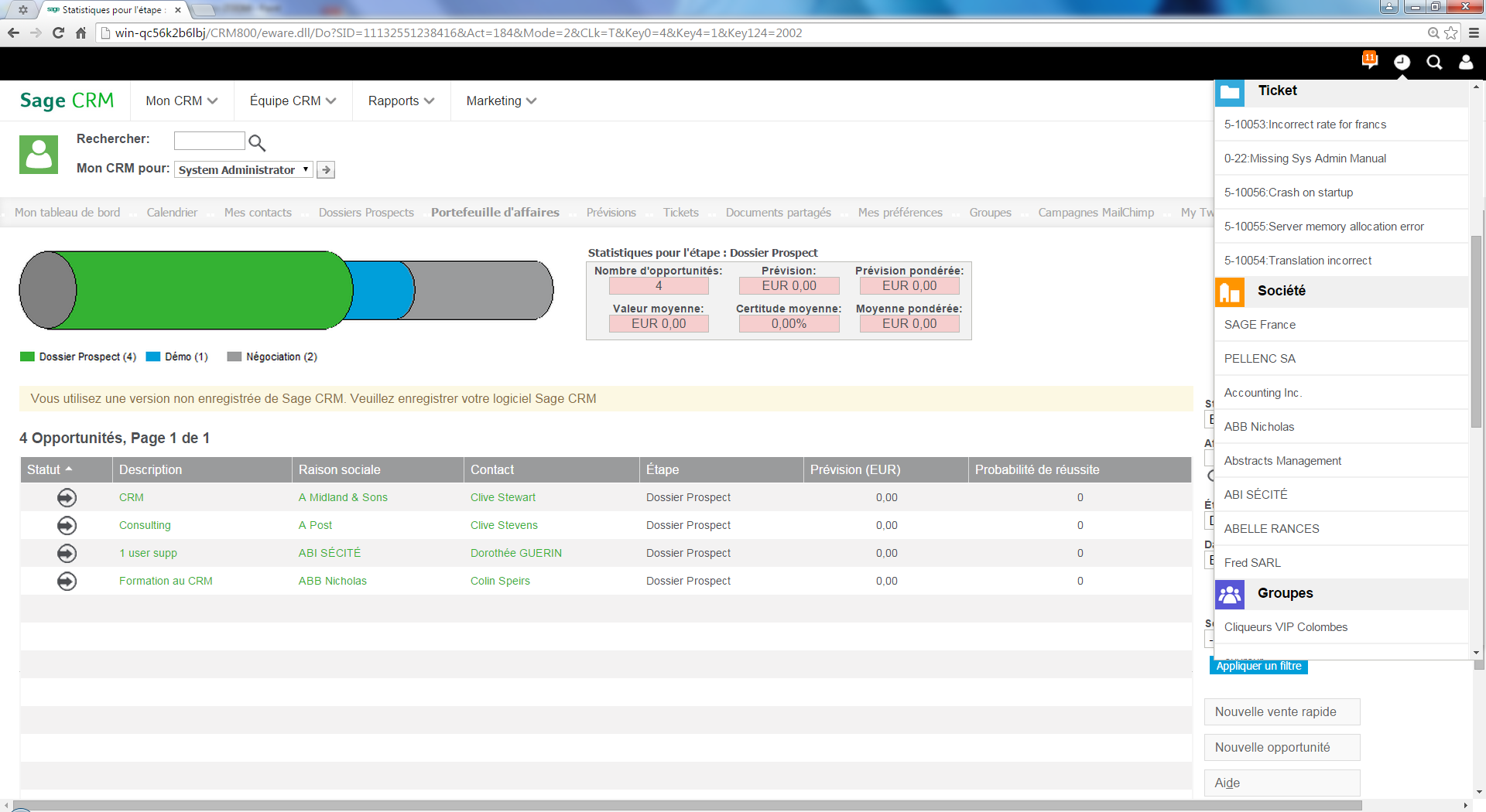 Sage CRM - Sage CRM: Interface web adaptive, Base de savoir, wiki, Modules