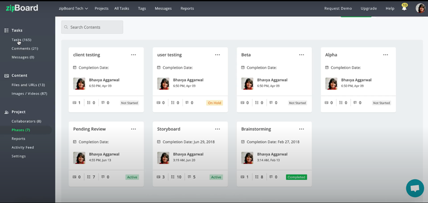 zipBoard - Create project workflows using phases in zipBoard