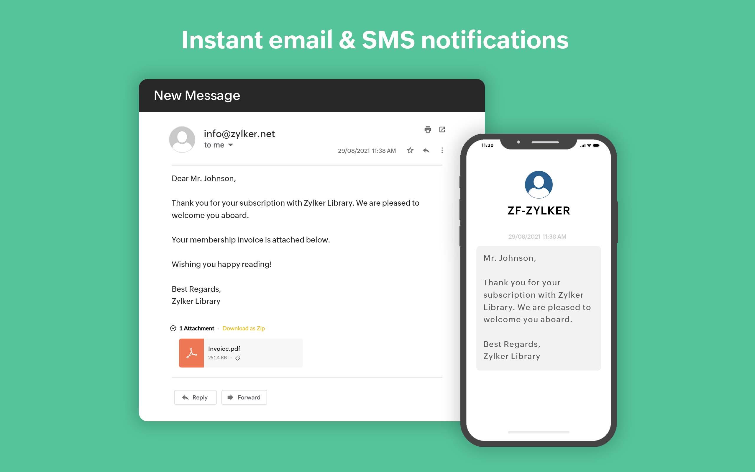 Zoho Forms - Instant alerts for important updates