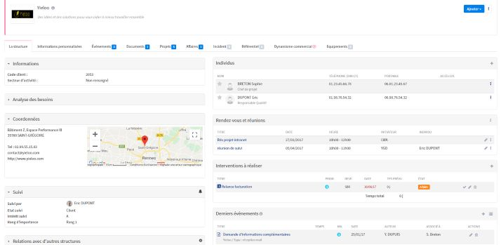 intra'know - Module Contact: base de données (fournisseurs, clients, associations, ...)