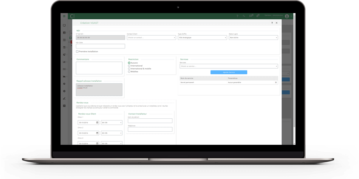 Review CFAST software CRM Provisioning and Billing for