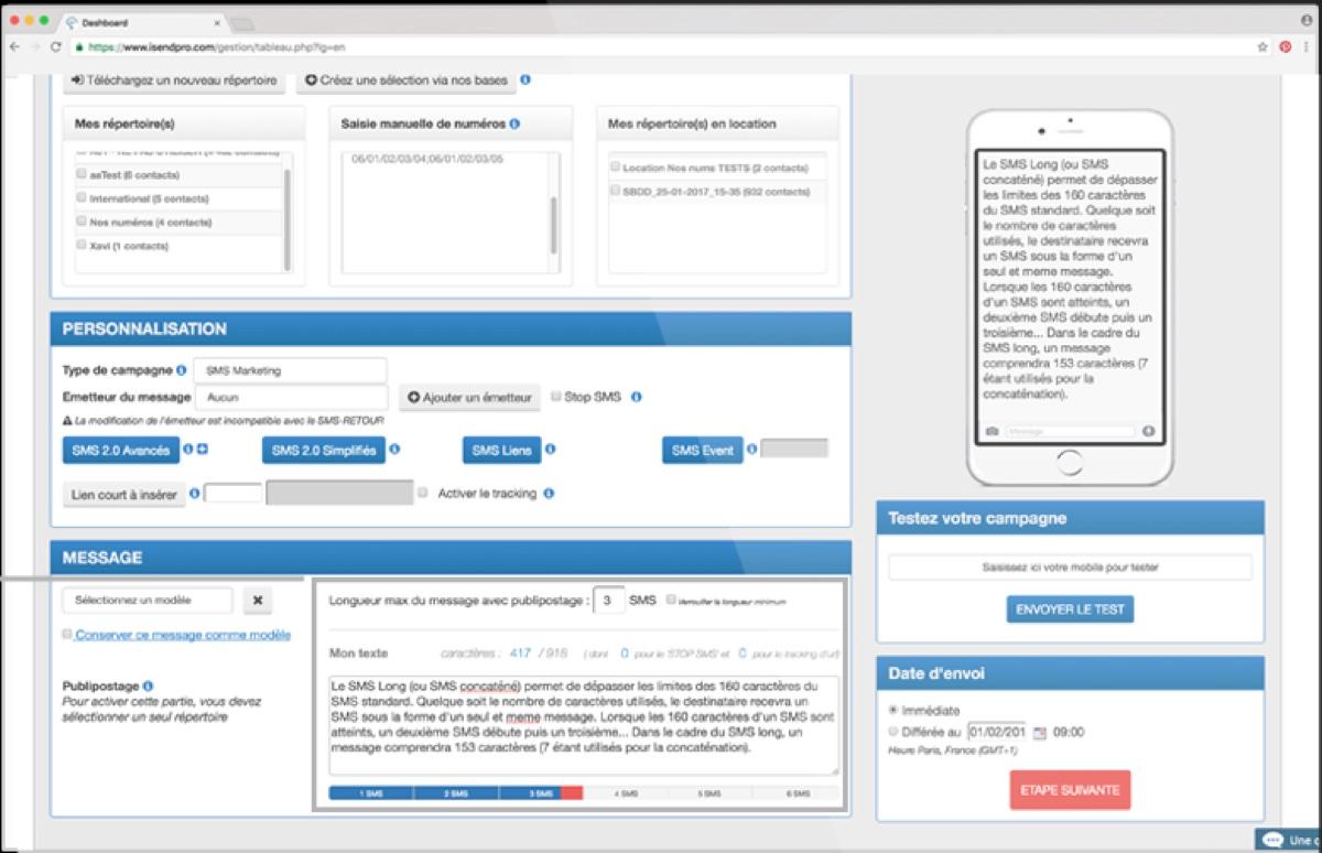 iSend Pro Telecom - iSend Pro : gestion des SMS longs