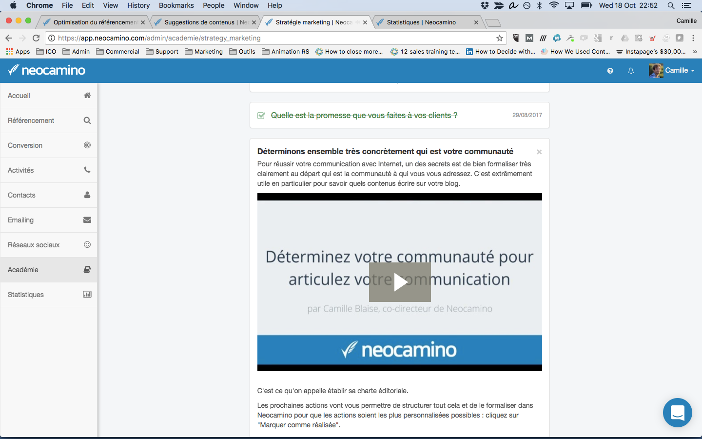 neocamino - Académie Neocamino pour apprendre à utiliser tous les outils marketing indispensables