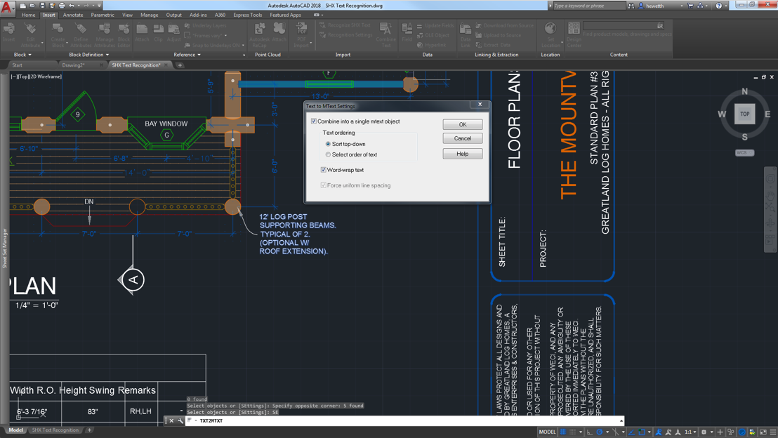 AutoCAD - Il est possible de sélectionner les objets TextMult en plus des objets texte.  Les codes de caractères sont correctement convertis et le travail de mise en forme n'est plus nécessaire.