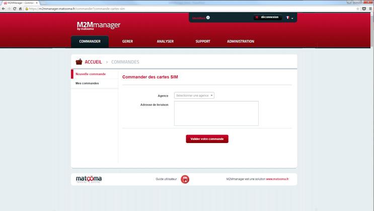 Le M2MManager - M2MManager : gestion des commandes