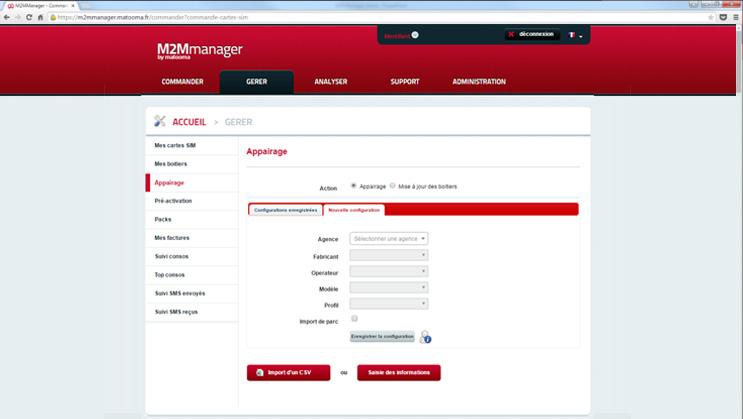 Le M2MManager - M2MManager : gestion des appairages