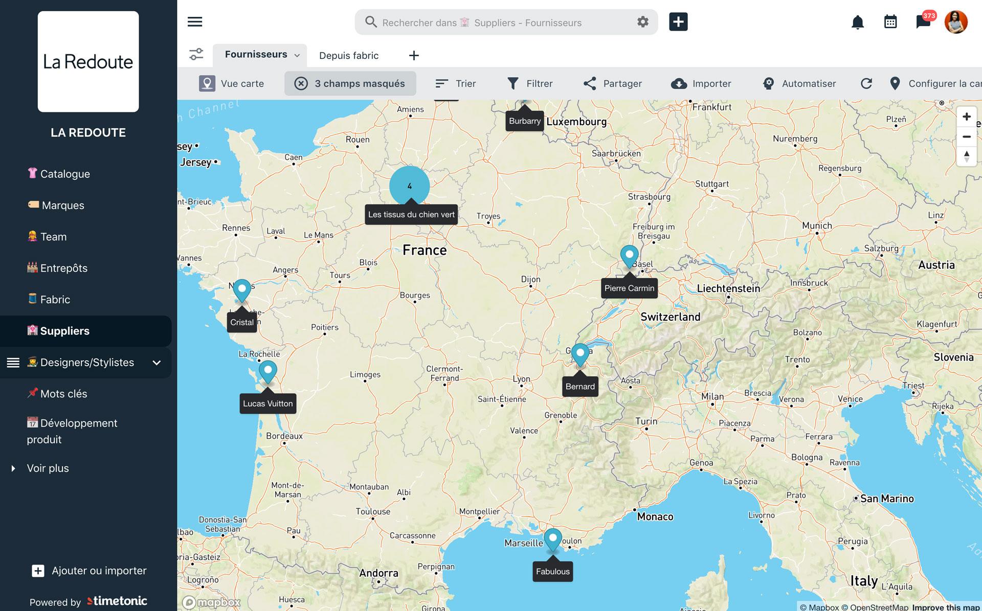 TimeTonic - Vue cartographique