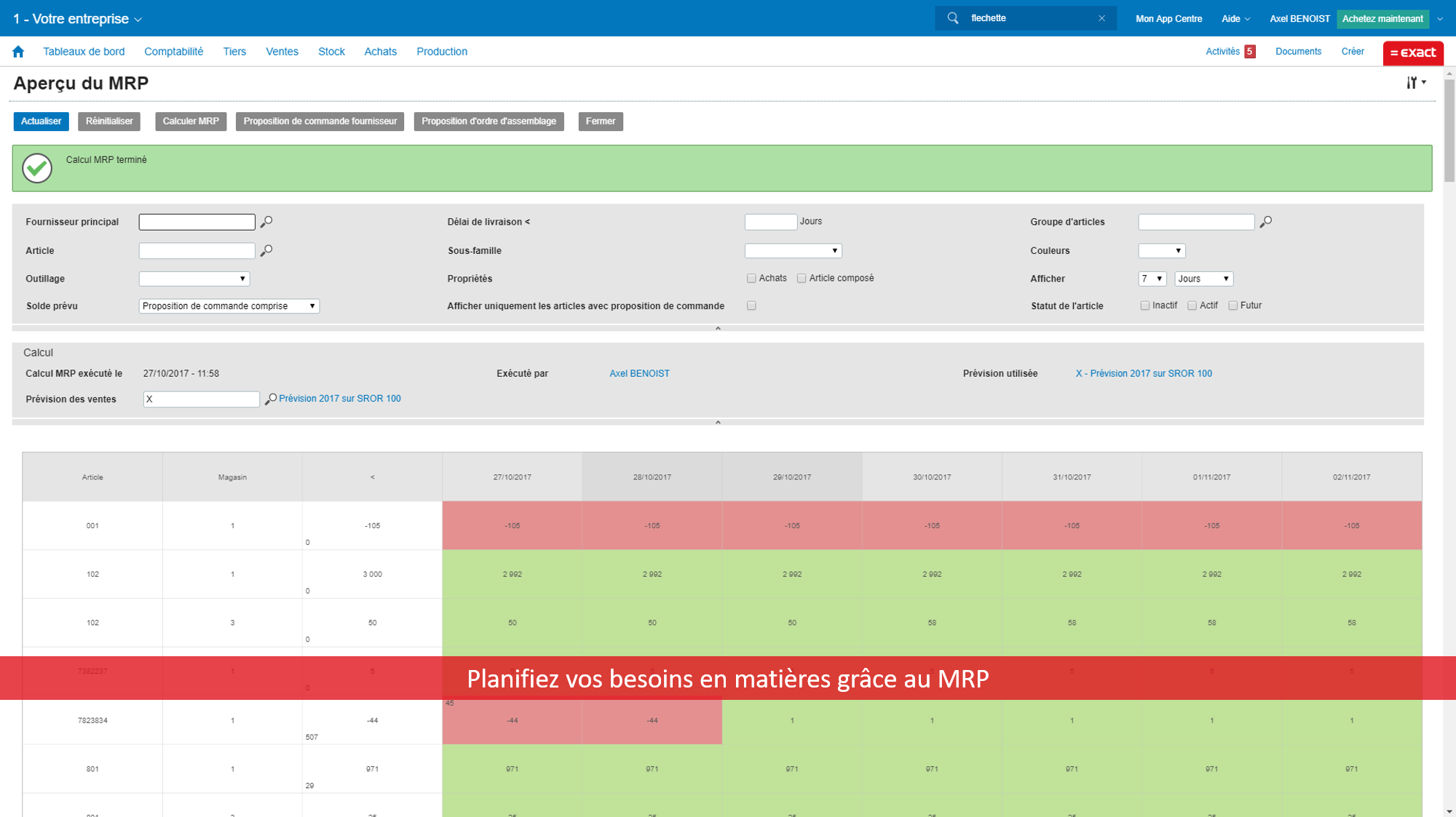 Exact pour Industrie - MRP