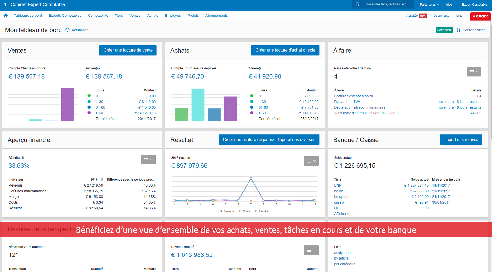 Exact pour Experts-Comptables - 1_Tableau de bord