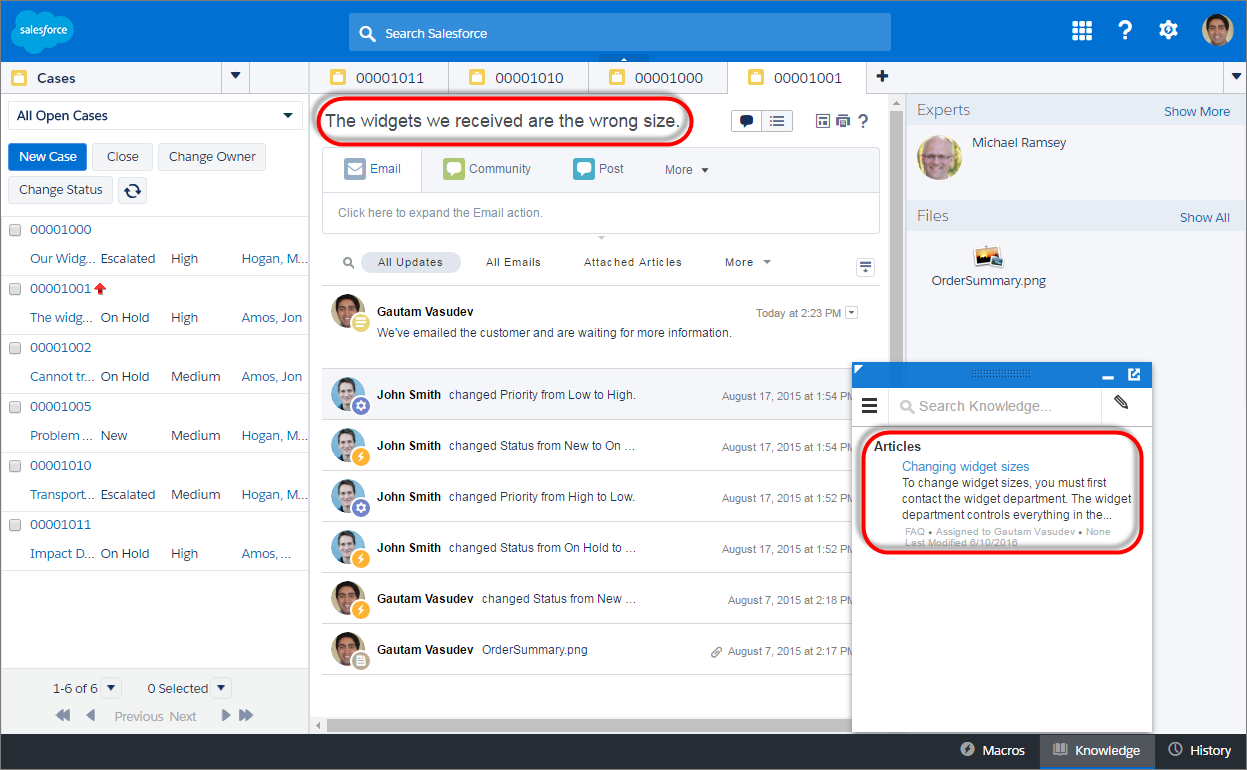 Salesforce Service Cloud widgets management Salesforce Service Cloud widgets management