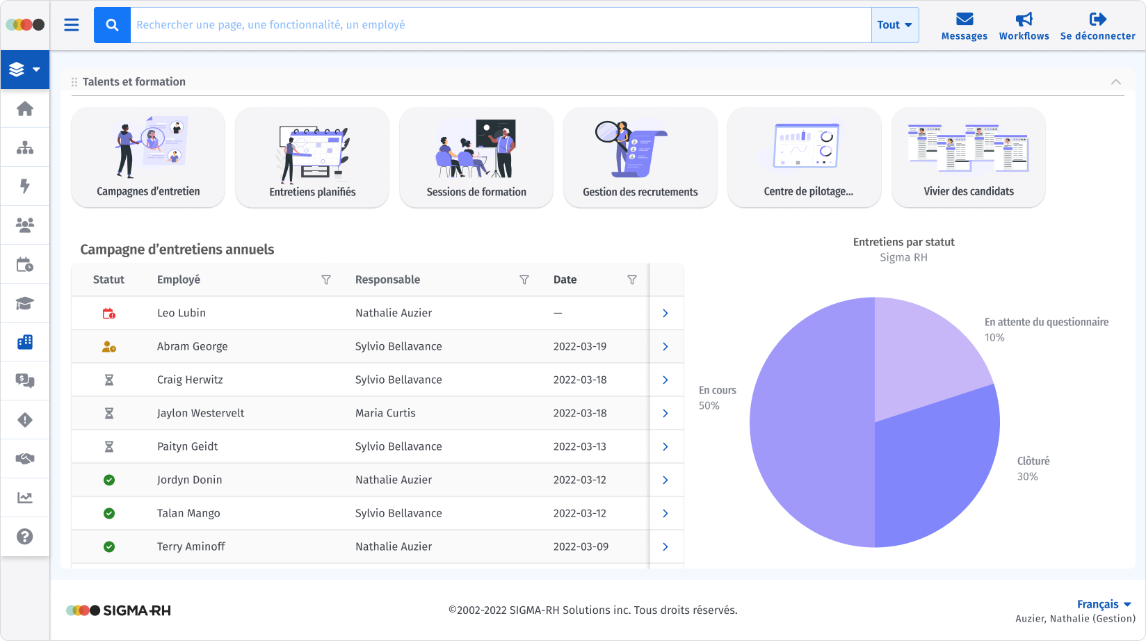 SIGMA-RH - Gestion des talents