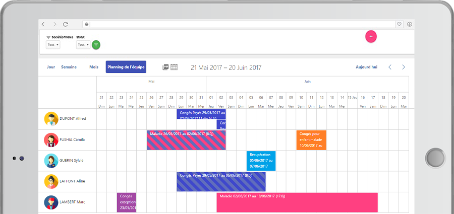 Azuneed RH - Planning congés - Logiciel planning congés et absences