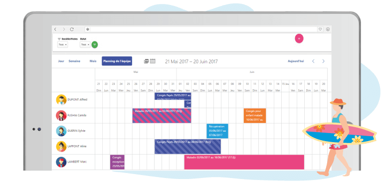 Azuneed RH - Planning congés - Solde de Congés