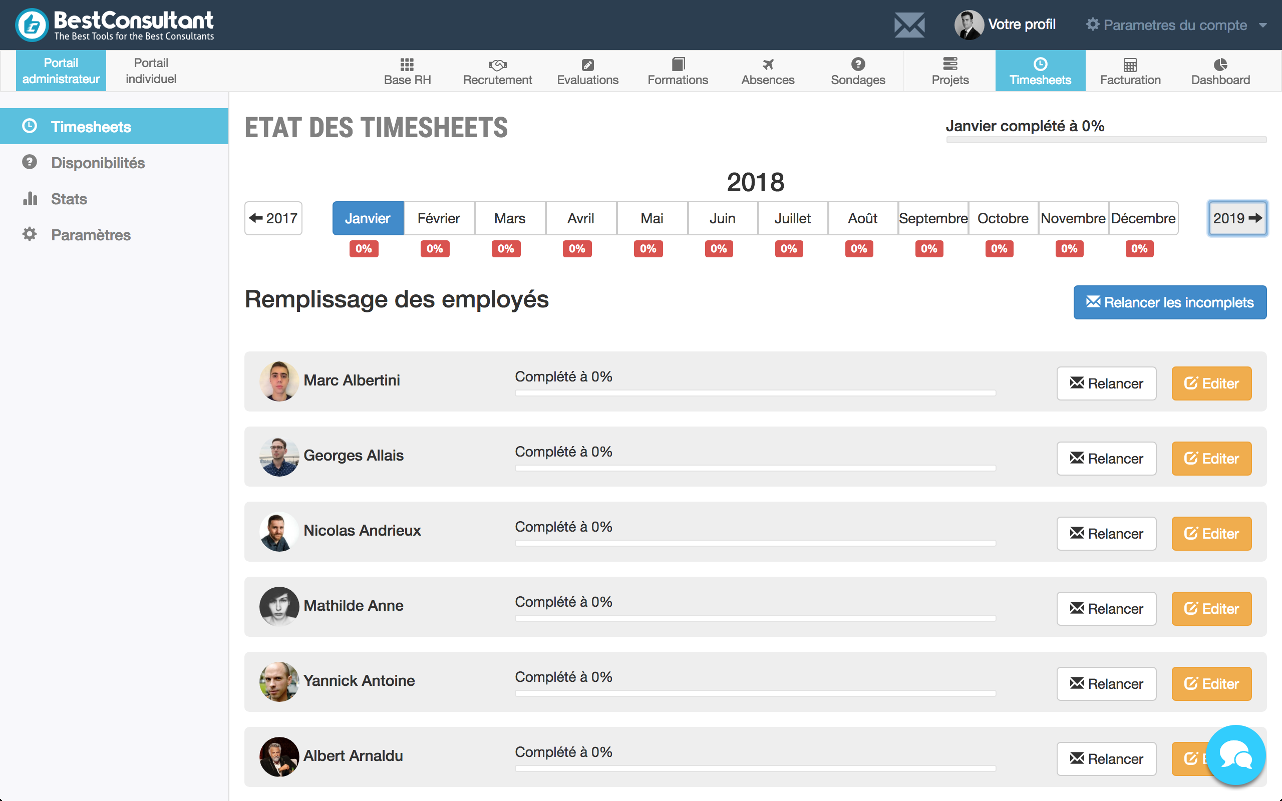 BestConsultant - monitoring Timesheets