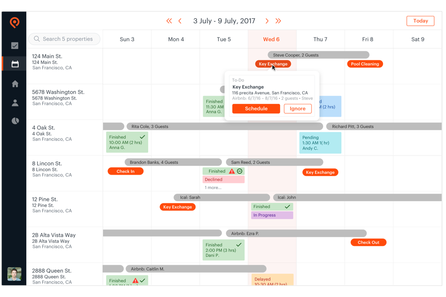 Properly - Properly Calendar synchronized with your booking calendar