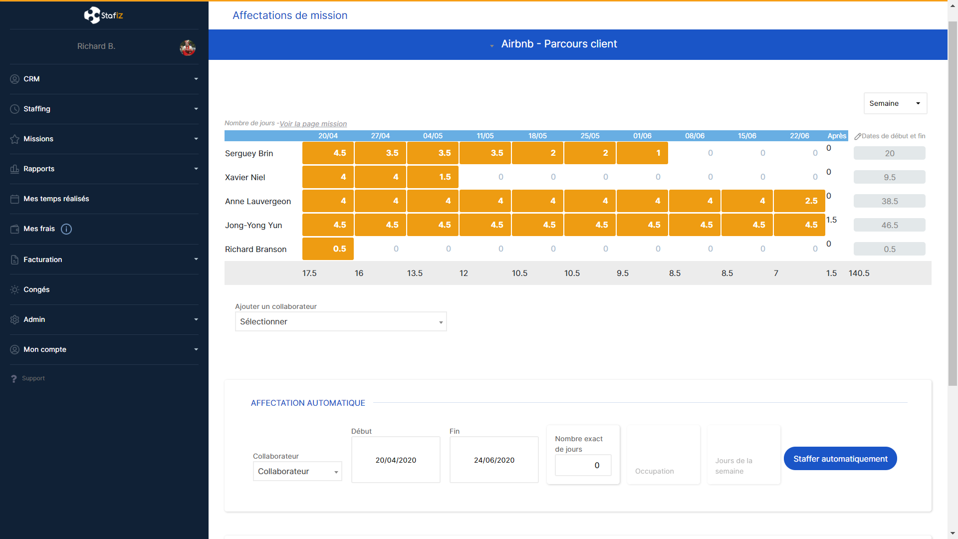 Stafiz - Time Tracking - suivi des temps - Comptes Rendus d'Activité