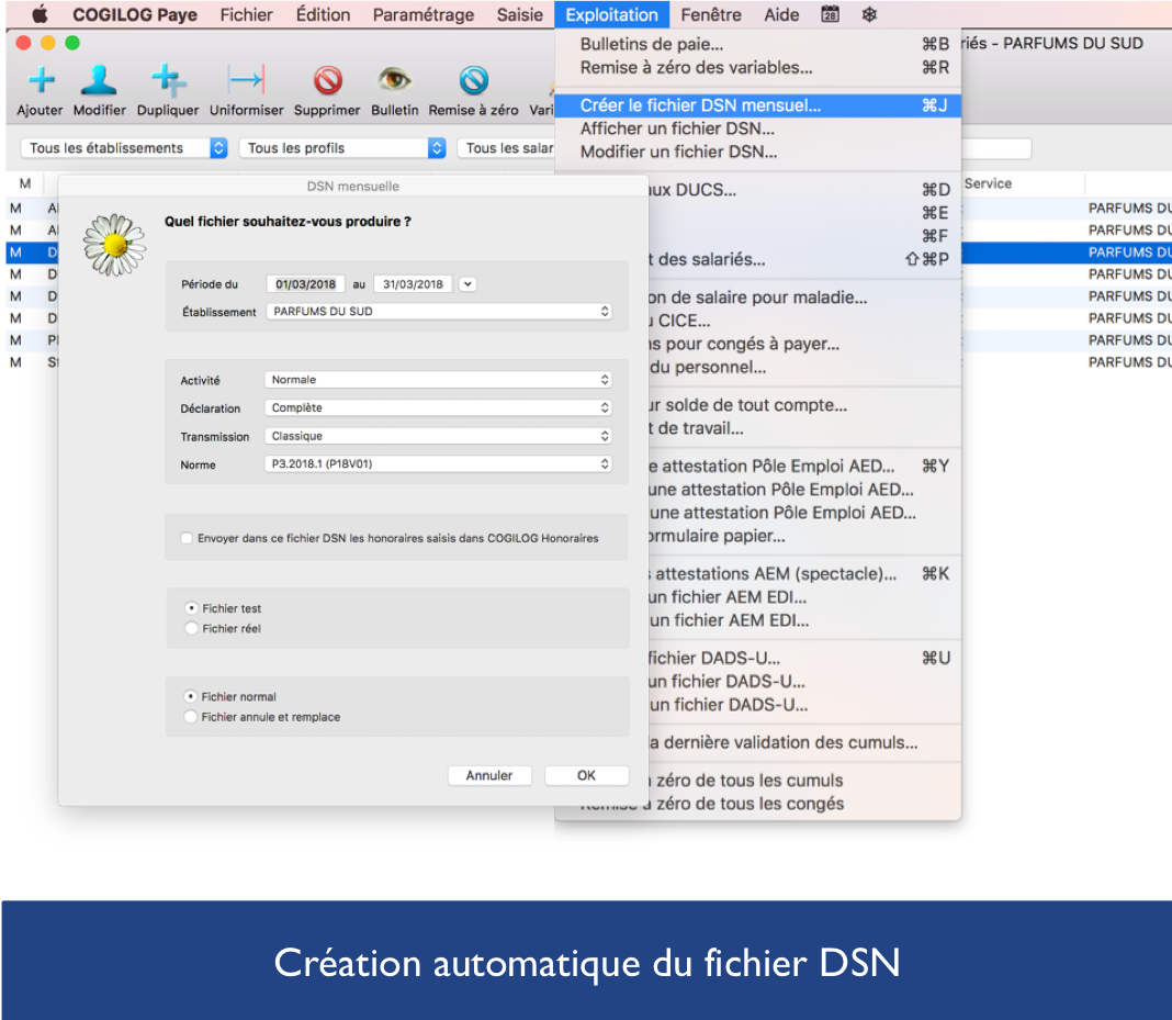 Cogilog Paye - Création automatique du fichier DSN