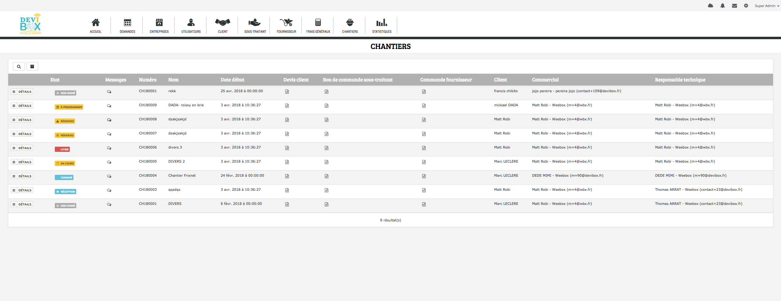 Devibox - Module chantier