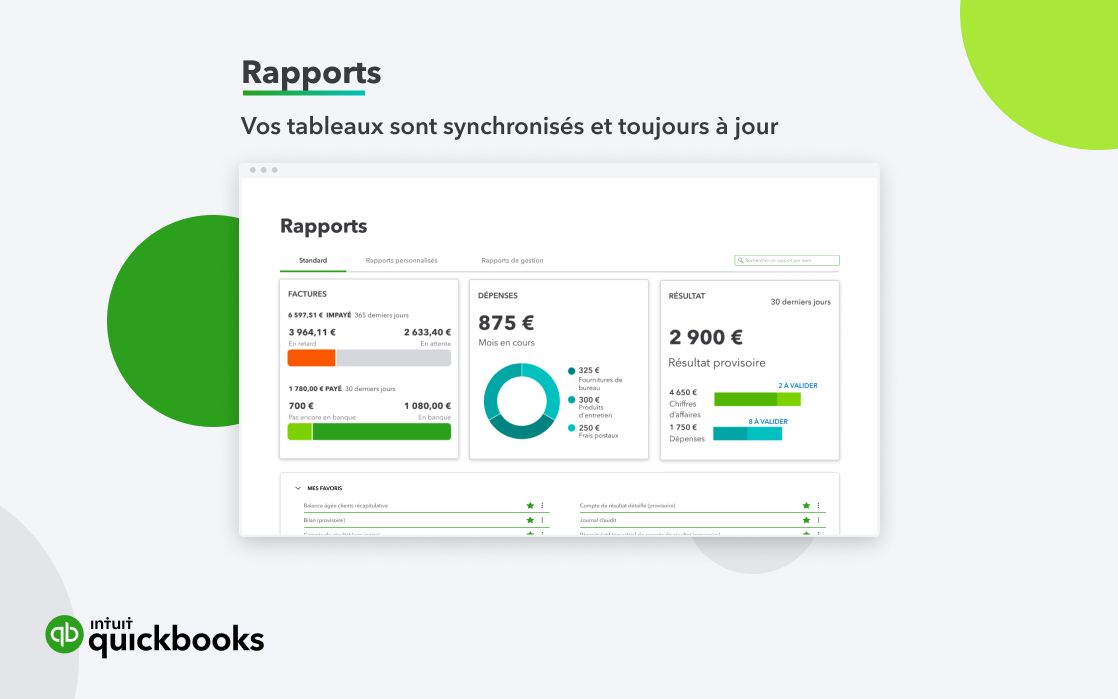QuickBooks Facturation - Rapports