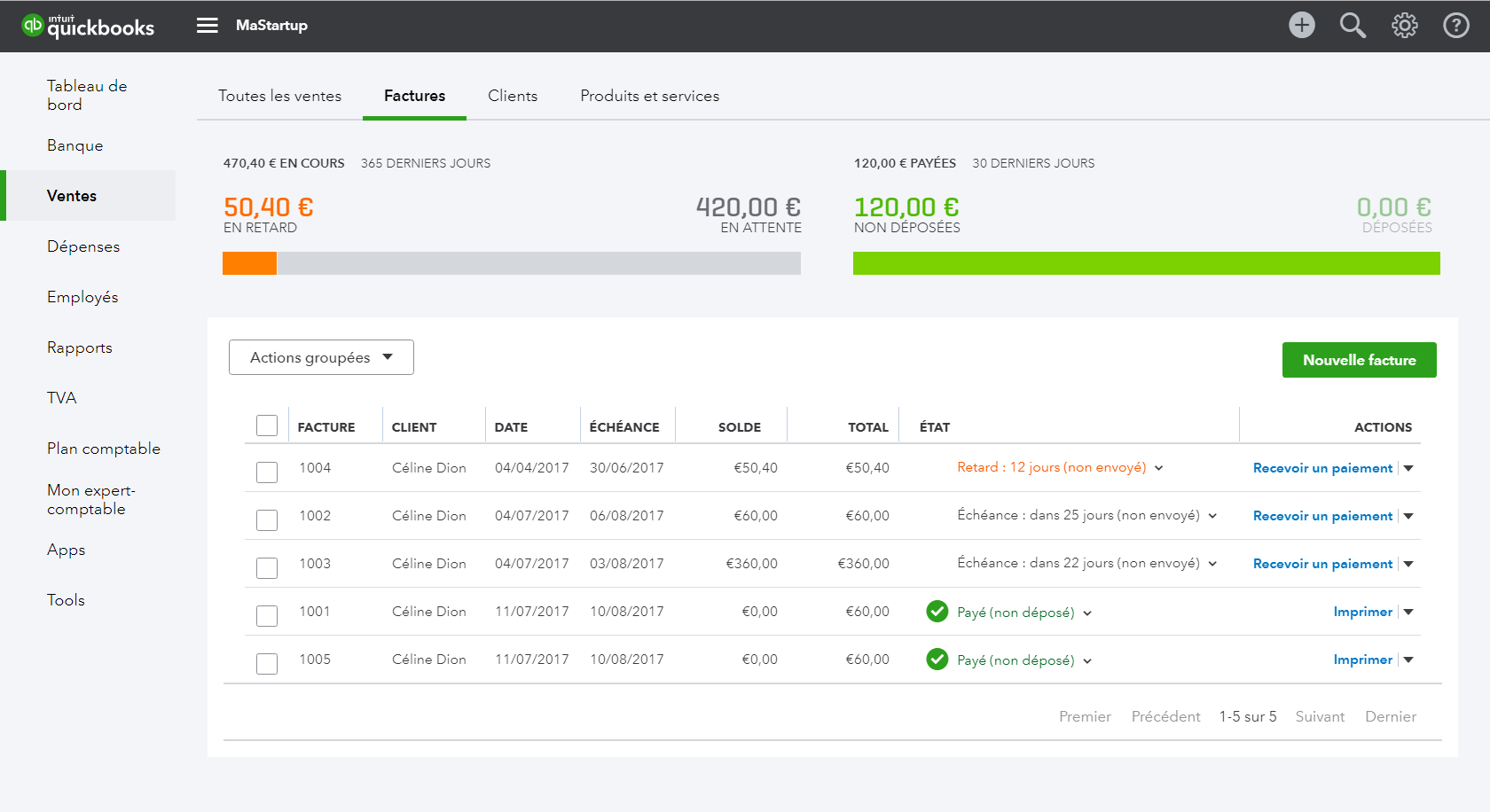 QuickBooks Facturation - QuickBooks: reports