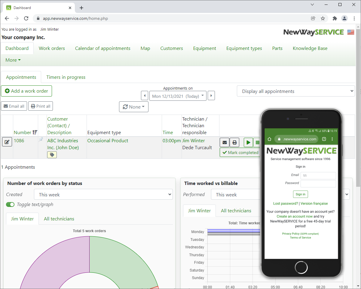 Review NewWaySERVICE: Service order management software - Appvizer