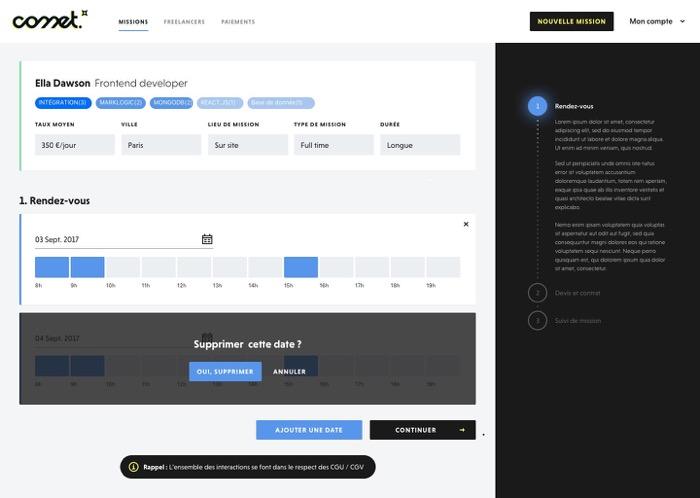 comet - Fixez un rendez-vous depuis notre plateforme pour rencontrer le Freelance retenu