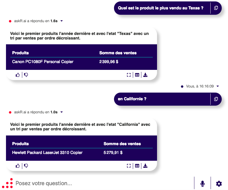 askR.ai - interface chatbot BI askR 2
