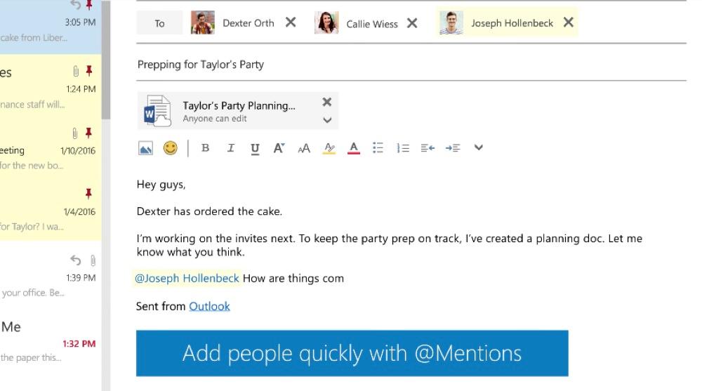 Outlook - Citer et ajouter un destinataire dans Outlook