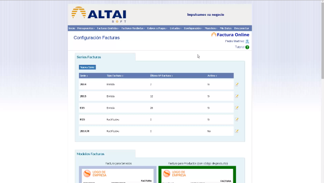 ALTAIFactura Online - En Función de las Características de Tu Empresa, ALTAI personalizará la Aplicación para ti, Activando Exclusivamente Aquellos Conceptos de Ingresos y Gastos que necesites, simplificando al maximo tu Trabajo.