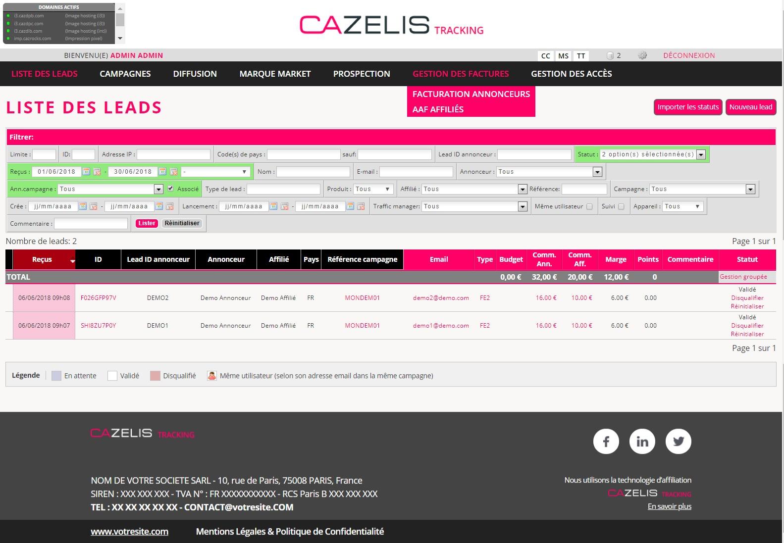 CAZELIS Tracking - Suivez en temps réel l'activité de votre entreprise