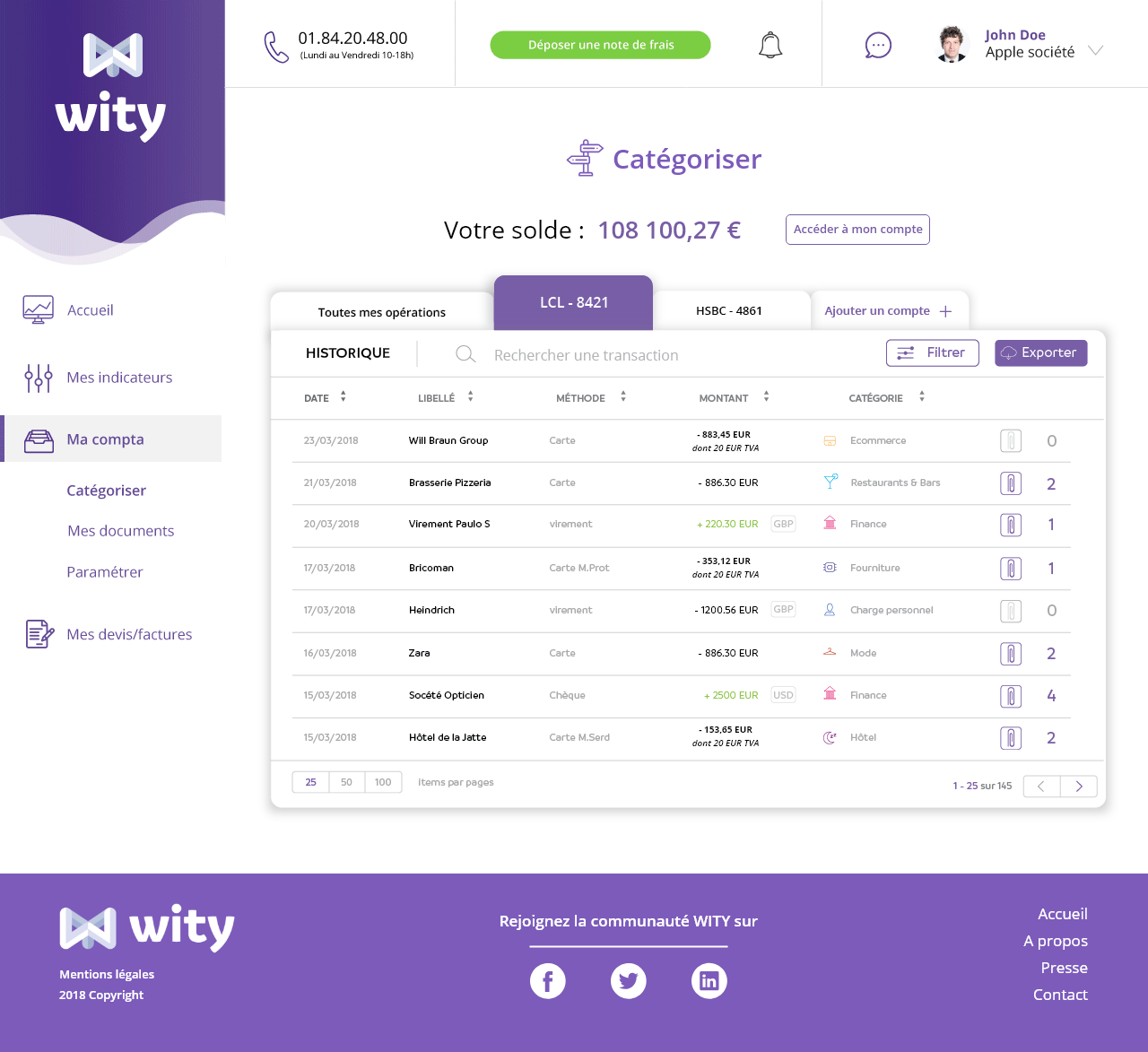 WITY - Récupération et pré-catégorisation des opérations bancaires