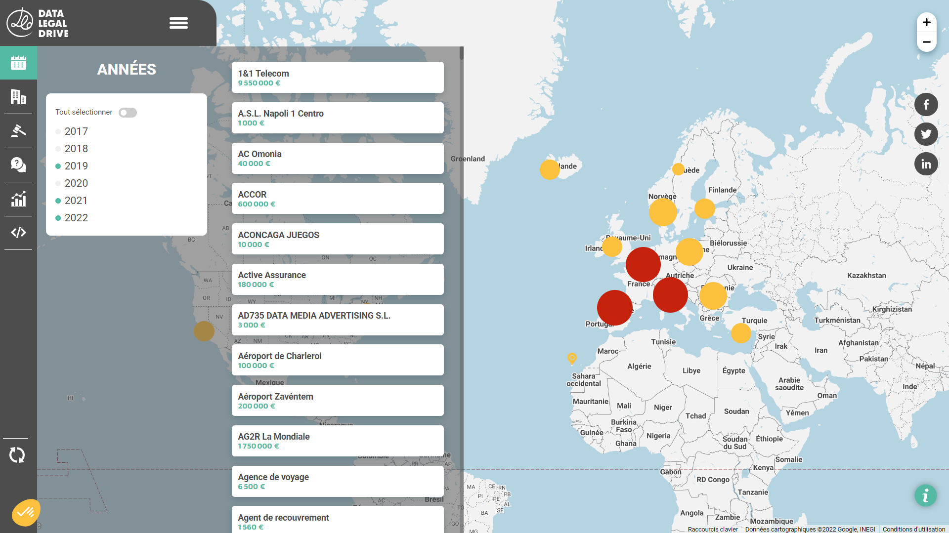 Data Legal Drive - Carte des Sanctions RGPD interactive