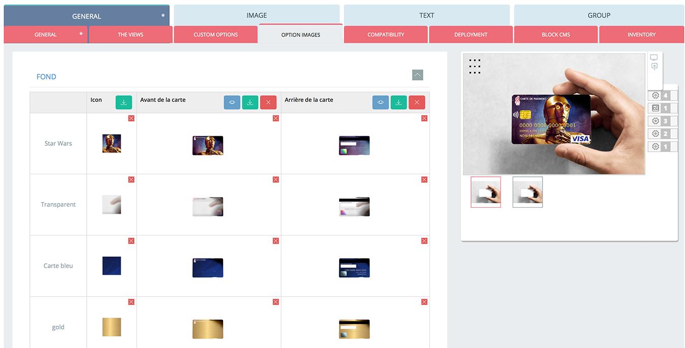 Backoffice configurator Predesire Products: Image Management Backoffice configurator Predesire Products: Image Management
