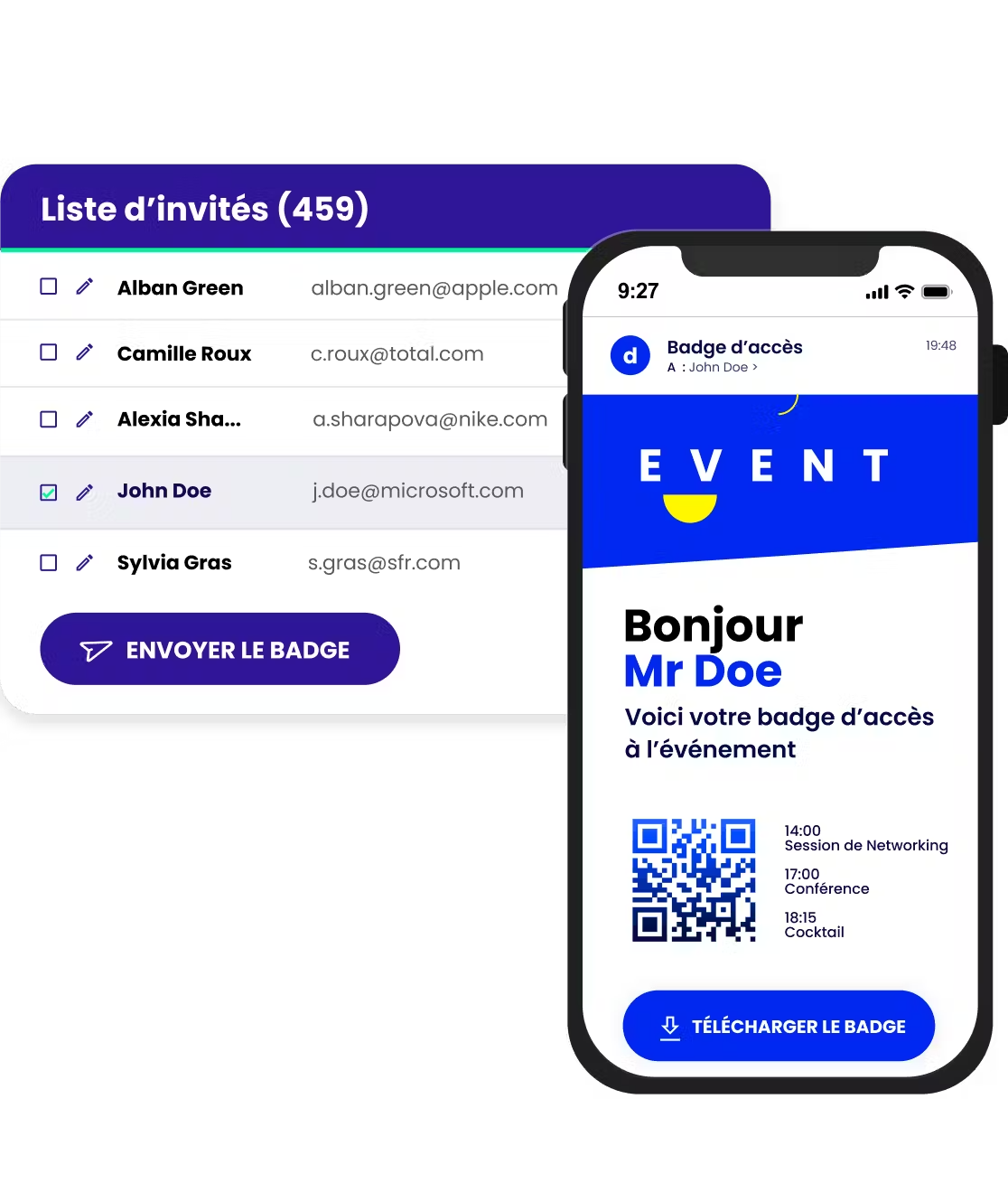 Digitevent - Confirmation avec QR-Codes