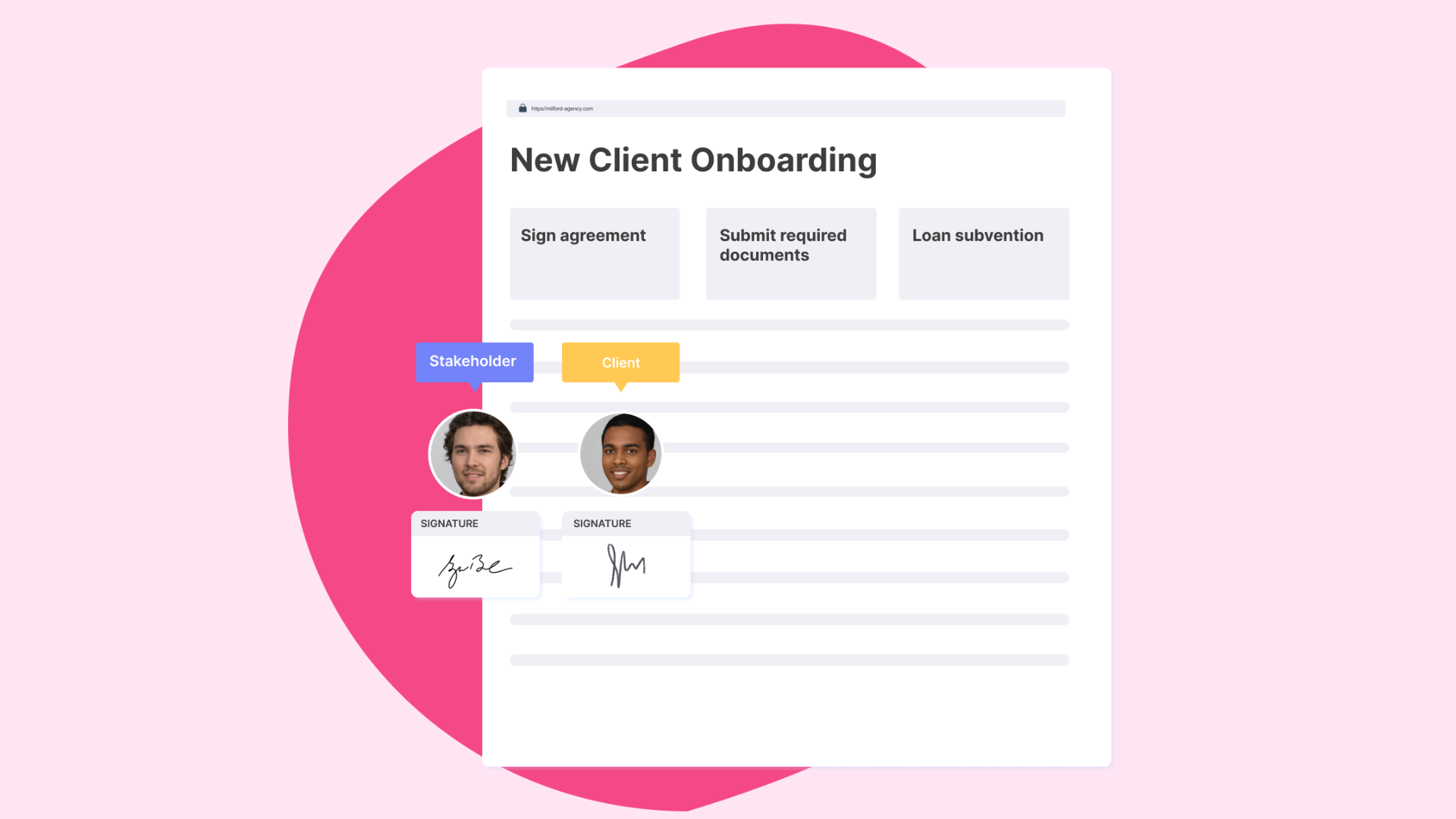 Clustdoc - Use our proprietary and legally-binding eSigning feature on any form.