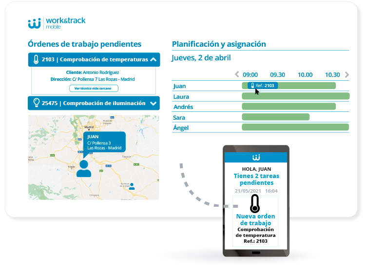 Work&Track Mobile - Planificación de servicios.