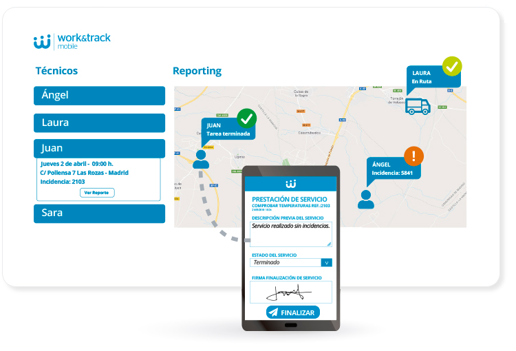 Work&Track Mobile - Coordinación en tiempo real.
