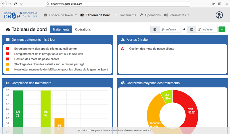 GDPR Drop - GDPR Drop : Dashboard